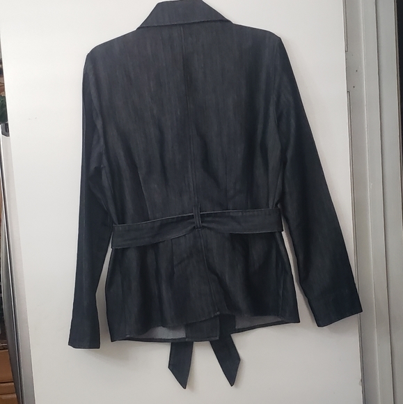 Baccini Dark Denim Utility Styled Shacket Button Front with Belt Size: M - Picture 4 of 6